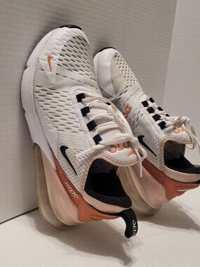 Nike Air Max 270 White Black Pink Oxford Women’s Running Shoes DQ4693-100 Sz 7.5